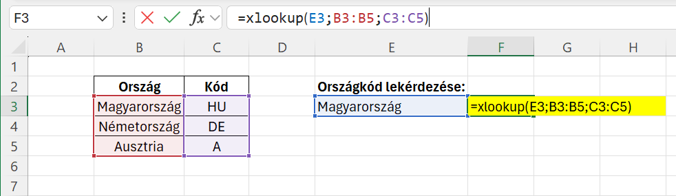 xlookup példa